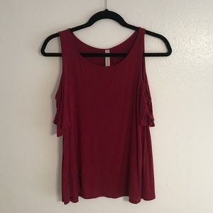 Red T-shirt blouse